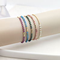 Bracelet tendance pour femme en pierre naturelle de grappe de fer, apatite bleue, petites perles facettées en forme de boule, pierres semi-précieuses