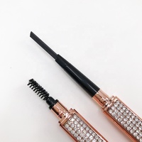 Crayon à sourcils automatique diamant imperméable à l'eau longue durée Crayon à sourcils à double tête pour le maquillage des yeux eyeliner liquide logo personnalisé