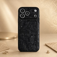 Coque de téléphone florale en similicuir, gaufrée 3D, antichoc pour iPhone