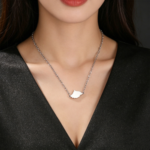 Parure de bijoux pour femme en acier inoxydable plaqué or 18 carats, comprenant un collier avec pendentif carte de La <span class=keywords><strong>Digue</strong></span> (Seychelles) et un bracelet - Product Image 5