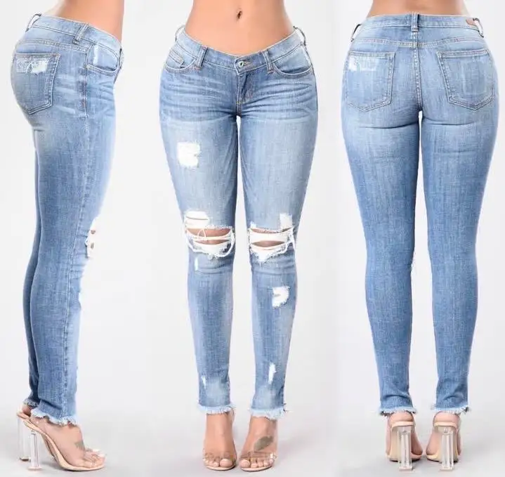 GZY Großhandel plus Größe hoch taillierte Röhrenjeans elastische Kraft Kleine Füße Hosen Frauen Slim Jeans