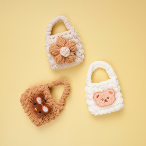 <b>Cute</b> <b>Bear</b> Knitted Earphone Case For Airpods Anti Drop Protective Cover Plush Handmade Style White - Product Image 2