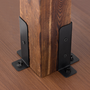 Nhiệm Vụ Nặng Nề Màu Đen Kim Loại Góc Bài Chân Đế Cho Ngoài Trời Bằng Gỗ Pergola Hàng Rào Hỗ Trợ Sàn Neo Sắt Góc Tăng Cường Khung - Product Image 6