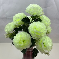 Buket Bunga Peony Buatan, Kepala Bunga Peony Sutra untuk Dekorasi Rumah dan Pernikahan
