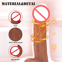 Realistischer Beheizter Vibrator für Frauen mit Fernbedienung und Teleskopfunktion aus Silikon