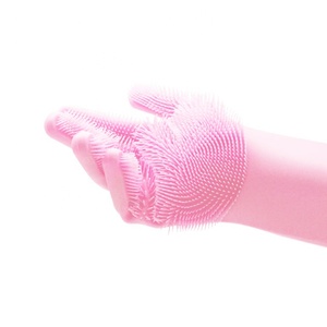 Gants de toilettage pour animaux de compagnie, épaisseur moyenne, résistants à la chaleur, en silicone, pour le bain des chiens et des chats, avec une conception améliorée à cinq doigts pour le massage - Product Image 5