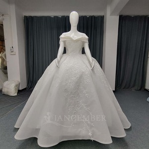 Lsany231 Vestido de Novia Moderno sin Mangas Estilo Princesa, Vestidos de Novia de Talla Grande con Encaje y Cola, Jancember - Product Image 2