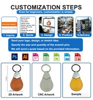 Porte-clés personnalisé en cuir véritable et métal, finition brossée, porte-clés robustes, coffret cadeau haut de gamme pour les professionnels
