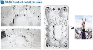 Jacuzzi extérieur, bain à remous, hydromassage, jets Balboa/Gecko, 9 personnes, avec haut-parleur musical, bain à remous extérieur - Product Image 2