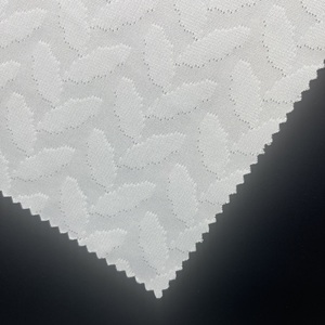 Tessuto in <span class=keywords><strong>maglia</strong></span> jacquard a foglie in poliestere bianco, ad asciugatura rapida e traspirante per abbigliamento sportivo, activewear, maglie da <span class=keywords><strong>calcio</strong></span> e tessuti per la casa - Product Image 3