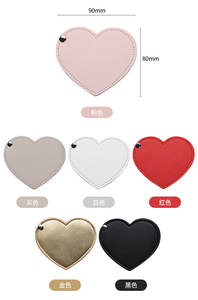 Faltbarer Mini-Taschen spiegel Herzform Make-up PU-Leders piegel Werbe geschenk - Product Image 5