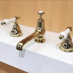 Gold Luxury Faucet Bathroom Head Shower Faucets Waterfall Face Basin Faucet Waterfall Face Basin