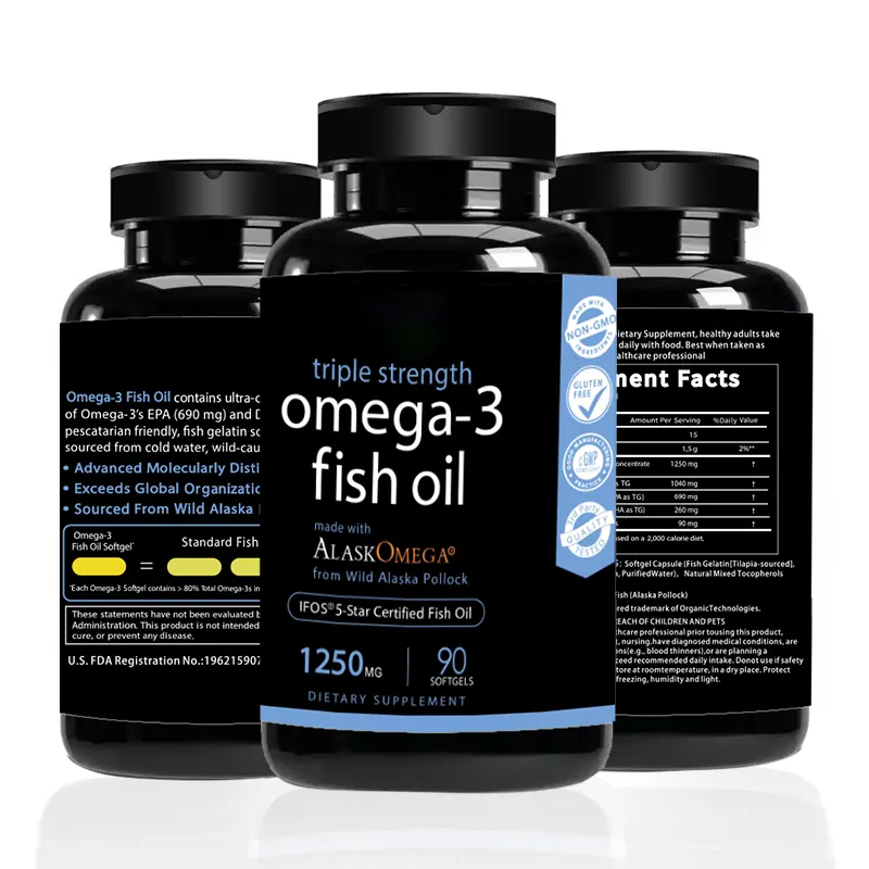 customized triple concentration omega 3 fish oil supplement with Omega 3 fatty acids epa dha brain supplement
