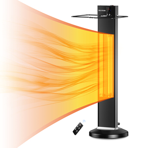 Chauffe-terrasse électrique autoportant infrarouge en fibre de carbone 1500W, étanche, télécommandé, pour maisons et garages - Product Image 1