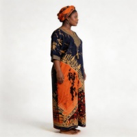 Nouvelle Collection 2026 : Kaftan Boubou Africain Grande Taille pour Femme Noire, en Coton Tissé, Manches Amples, Imprimé Estival, Robe Longue