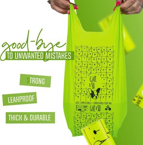 Sacs à déjections canines 100 % compostables certifiés pour la maison, avec poignées, 10 % de dons caritatifs, conformes ASTM D6400 EN 13432, 240 unités, à base de plantes, compatibles végétaliens - Product Image 4