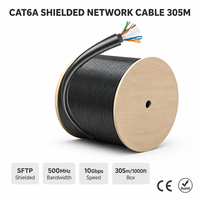 Cable de Red Ecológico de PVC Cat6a 23AWG OFC de 305 m (1000 pies) UTP de Alta Velocidad y Red Estable, Cable LAN Gigabit Ethernet RJ45 para Oficina