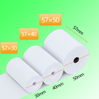 Rouleau de papier thermique 57x40 en gros, 70 g/m², pour terminal de point de vente et machine thermique