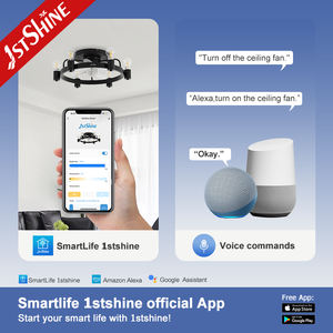 1stshine Ventilateur de plafond Lumière CE Elegant Noir encastré 19 pouces Petit ventilateur de plafond avec lumière - Product Image 6