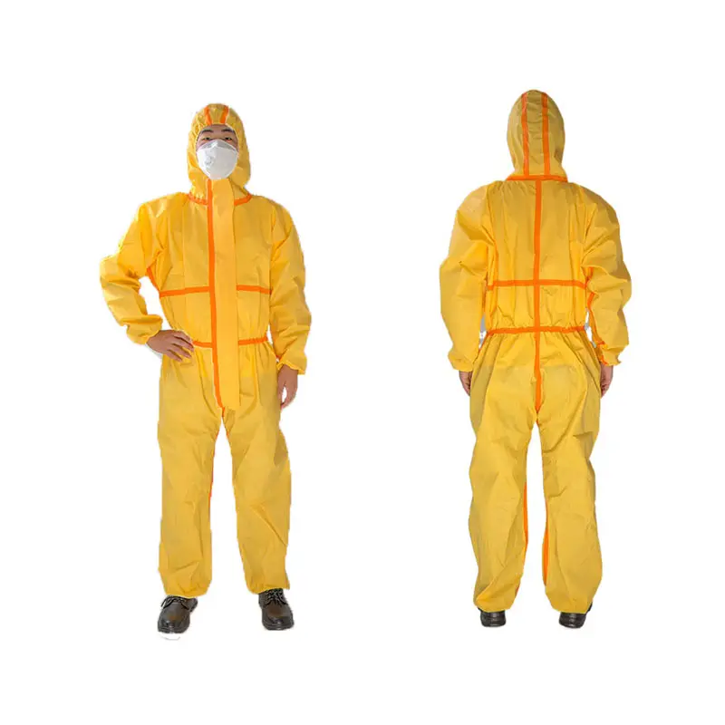 Yellow Chemical Protective garment OEM Mining working jumpsuit full body safety coverall waterproof
