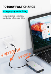 <span class=keywords><strong>Station</strong></span> d'accueil USB-C 9-en-1 multi-interface pour ordinateur portable, <span class=keywords><strong>avec</strong></span> affichage partagé HD 4K60Hz transfrontalier et extension multi-écrans - Product Image 3