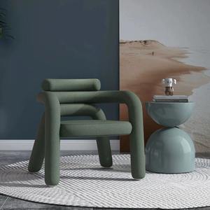 Fauteuil de <span class=keywords><strong>loisirs</strong></span> individuel moderne avec design créatif et irrégulier en tissu et <span class=keywords><strong>tube</strong></span> courbé pour salon, balcon, mobilier de maison - Product Image 1
