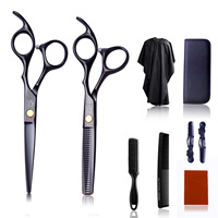 Ensemble de 10 ciseaux de coupe de cheveux, 4 pièces, ciseaux de coupe amincissant, ensemble de coupe de cheveux, usage domestique, ciseaux de coiffure, Kit de coiffeur