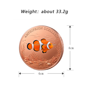 เหรียญทองแดงแท้ 99.9% น้ำหนัก 1 ออนซ์ ลายสัตว์<span class=keywords><strong>ทะเล</strong></span> แบบนูนสูง พิมพ์สีด้วยแสงยูวี เหรียญสะสมที่ระลึก - Product Image 5