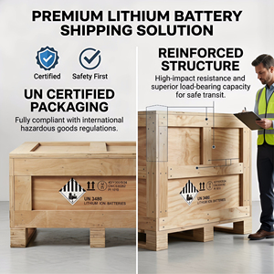 Cajas de Madera para Embalaje de Mercancías Peligrosas, Uso de Baterías de Litio, Personalización UN3480, Tratamiento de Superficie, Marca Chenjie - Product Image 1