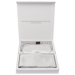 사용자 정의 선물 상자 순수 실크 아이 마스크 2 조각 뽕나무 실크 베개 케이스 세트 도매-실크 베갯잇 - Product Image 4