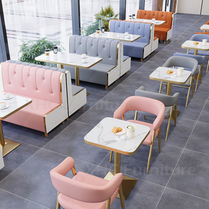 Muebles <span class=keywords><strong>de</strong></span> comedor modernos en oferta, sofá tipo booth, mesa <span class=keywords><strong>de</strong></span> mármol y juego <span class=keywords><strong>de</strong></span> sillas para cafetería, bistro. - Product Image 3