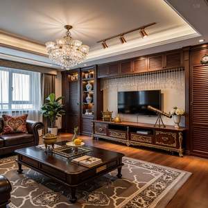 Mueble de TV de Madera Maciza de Nogal Negro Norteamericano, Estilo Simple y Moderno, Personalizado por BALOM, para Sala de Estar - Product Image 5