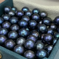 Perles de Tahiti naturelles, véritables, d'eau douce, noires, rondes, de qualité AAAAA, en vrac, prix de gros