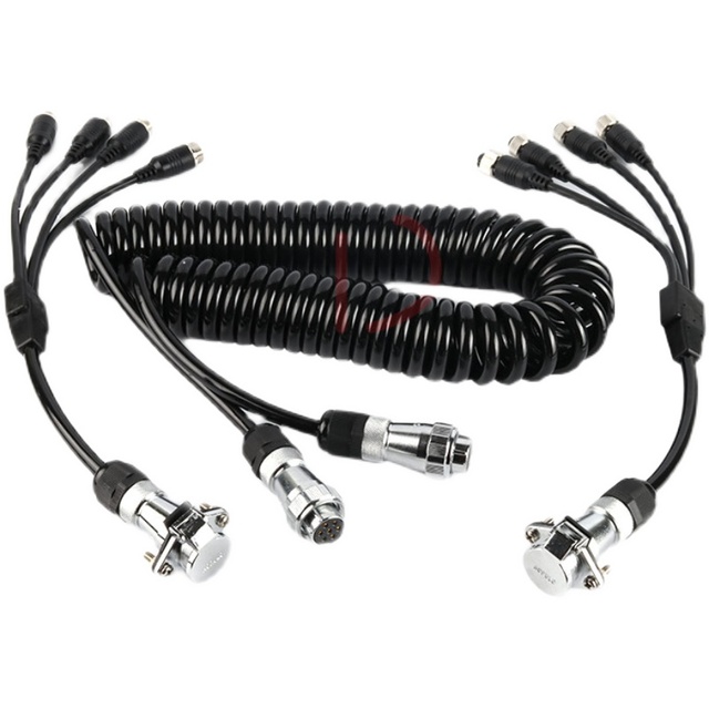 Large Truck Semi-hanging Oil Filling Traction Reversing Video Surveillance Camera Video Spring Cable Extension Cable