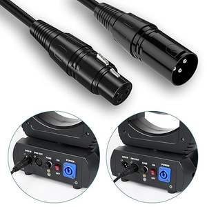 30 ft DMX кабели 3-контактный сигнал XLR штекер к гнезду DMX кабель провод с металлическими разъемами для передачи сигнала - Product Image 2