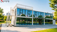 Maisons conteneurs plates personnalisées de 20 pieds avec murs-rideaux en verre, installation facile, caractéristiques détachables, design moderne pour chambre et salon