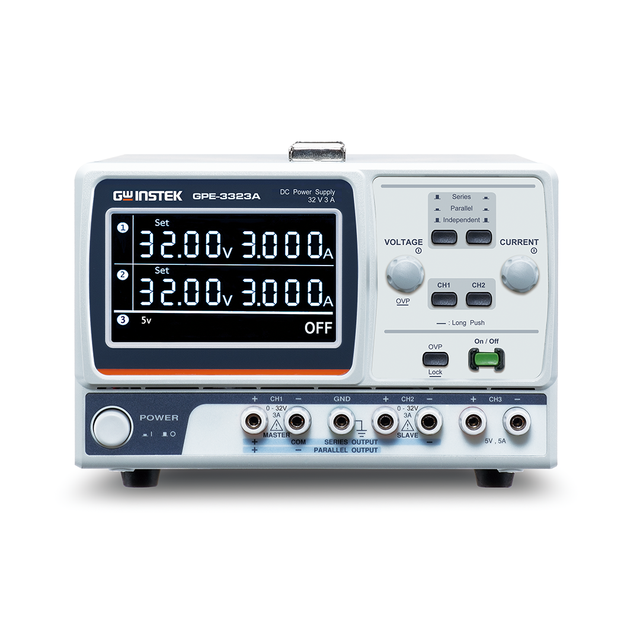 GWINSTEK GPE-3323A 3-Channel Multiple Output 32V 3A DC Power Supply with 220V Input 85% Efficiency for Laboratory Use