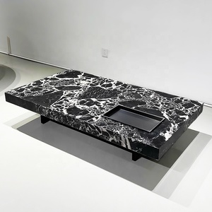 โต๊ะกาแฟในโรงแรมทำจากหินธรรมชาติโต๊ะกาแฟดีไซน์แบบวิลล่าสี่เหลี่ยมทันสมัยหรูหราสำหรับบ้าน - Product Image 2