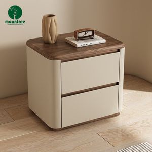 Moontree Bàn đầu giường bằng gỗ nguyên khối kiểu Ý cho phòng ngủ phòng khách ánh sáng sang trọng cao cấp bàn bên hiện đại căn hộ đơn giản - Product Image 1