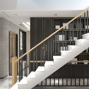 Hiện đại phong cách phương Tây cầu thang lan can nội thất cầu thang tay vịn với gỗ hỗ trợ kim loại cầu thang lan can - Product Image 6