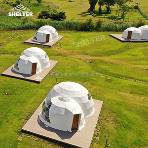 Maison igloo préfabriquée pour l'hiver en plein air Hôtel Casa <span class=keywords><strong>Domo</strong></span> 2 relié par un tunnel Tente dôme avec poêle - Product Image 6