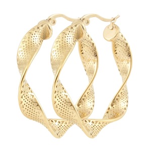 Pendientes de Aro Yunnique, Oro de 18K, Diseño Geométrico, Postes de Cerámica, para Fiestas - Product Image 5
