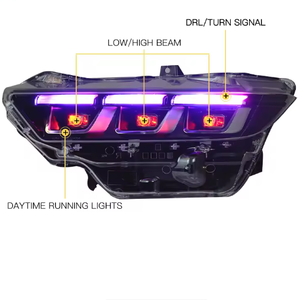 Phare LED DRL pour Ford Mustang 2023-2025, accessoires auto, 36W 6000K, ajustement universel, couleurs Jaune Blanc Violet Bleu, pièce auto - Product Image 4