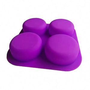 Wholesale 4 Cavity Round Silicone <b>Mold</b> for <b>Candle</b> Soap Chocolate Candy Cake - Product Image 4