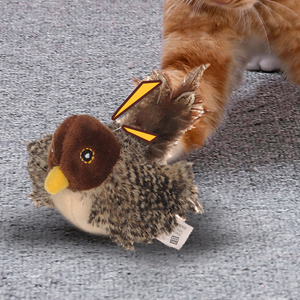 Interaktif kedi kuş oyuncak egzersiz dokunmatik aktif tüm ırkları kedi Kicker Catnip gerçekçi cıvıltı twitter yavru uçan kuş kedi oyuncak - Product Image 3