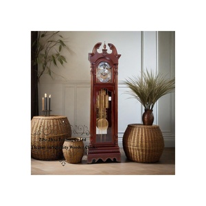 Orologio da Terra in Legno con Movimento Importato - Orologio <span class=keywords><strong>a</strong></span> <span class=keywords><strong>Pendolo</strong></span> Classico di Alta Qualità con Fasi Lunari per Arredamento e Misurazione del Tempo - Product Image 6