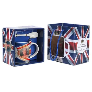 売れ筋磁器セラミックコーヒーティーカップクイーンエリザベス2世とキングチャールズ3世カスタムマグ