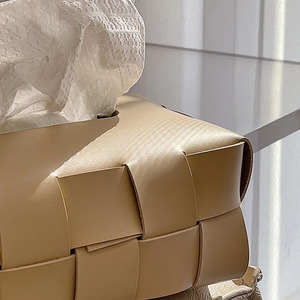 <b>Drop</b> shipping of black and white checkerboard woven leather tissue <b>boxes</b> for living rooms, dining tables, and cars. - Product Image 3