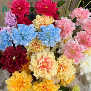 Fleurs de pivoine en soie artificielles, décoration de mariage, style romantique rêveur, bouquet multicolore pour cérémonie et accessoires photo - Product Image 4