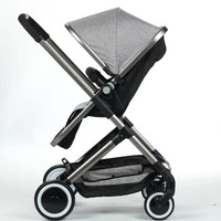 Poussette bébé légère en lin Purorigin 2026, 3-en-1, porte-bébé pour nouveau-né, poussette de voyage compacte, cadre en alliage d'aluminium, certifiée EN